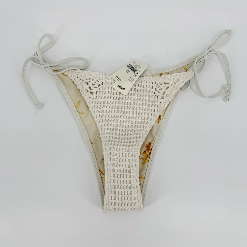 Aerie Cream Crochet Swim Bottom - Picture 6 of 6